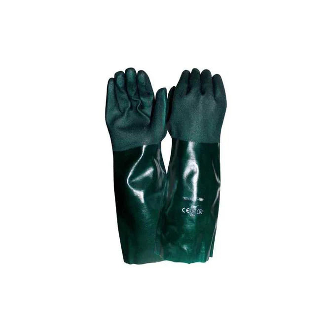 Green PVC Glove 45cm - pack of 12