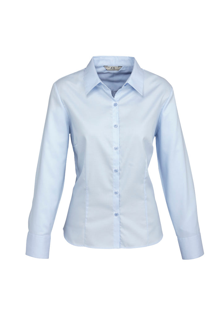 Womens Luxe Long Sleeve Shirt Blue