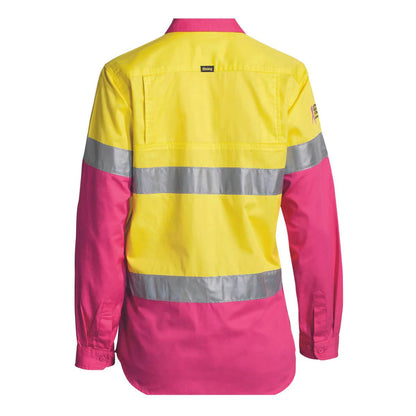 Bisley Women’s Taped Hi Vis Cool Lightweight Drill Shirt