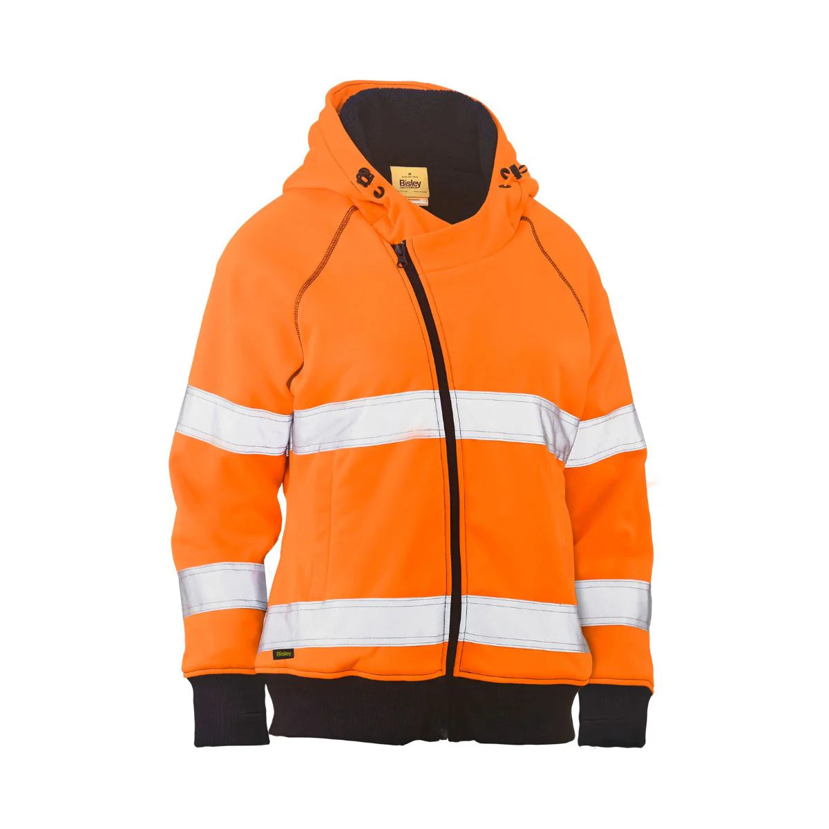 Bisley Women's Taped Hi Vis Fleece Zip Front Hoodie
