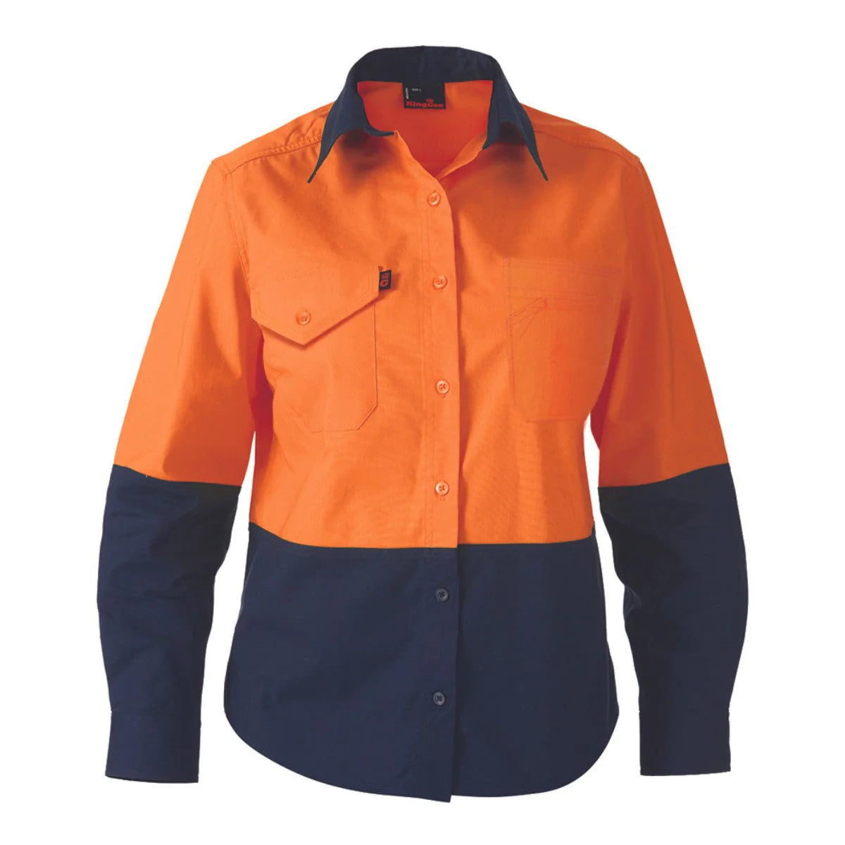 KingGee Women's Workcool 2 Hi Vis Spliced Shirt Long Sleeve