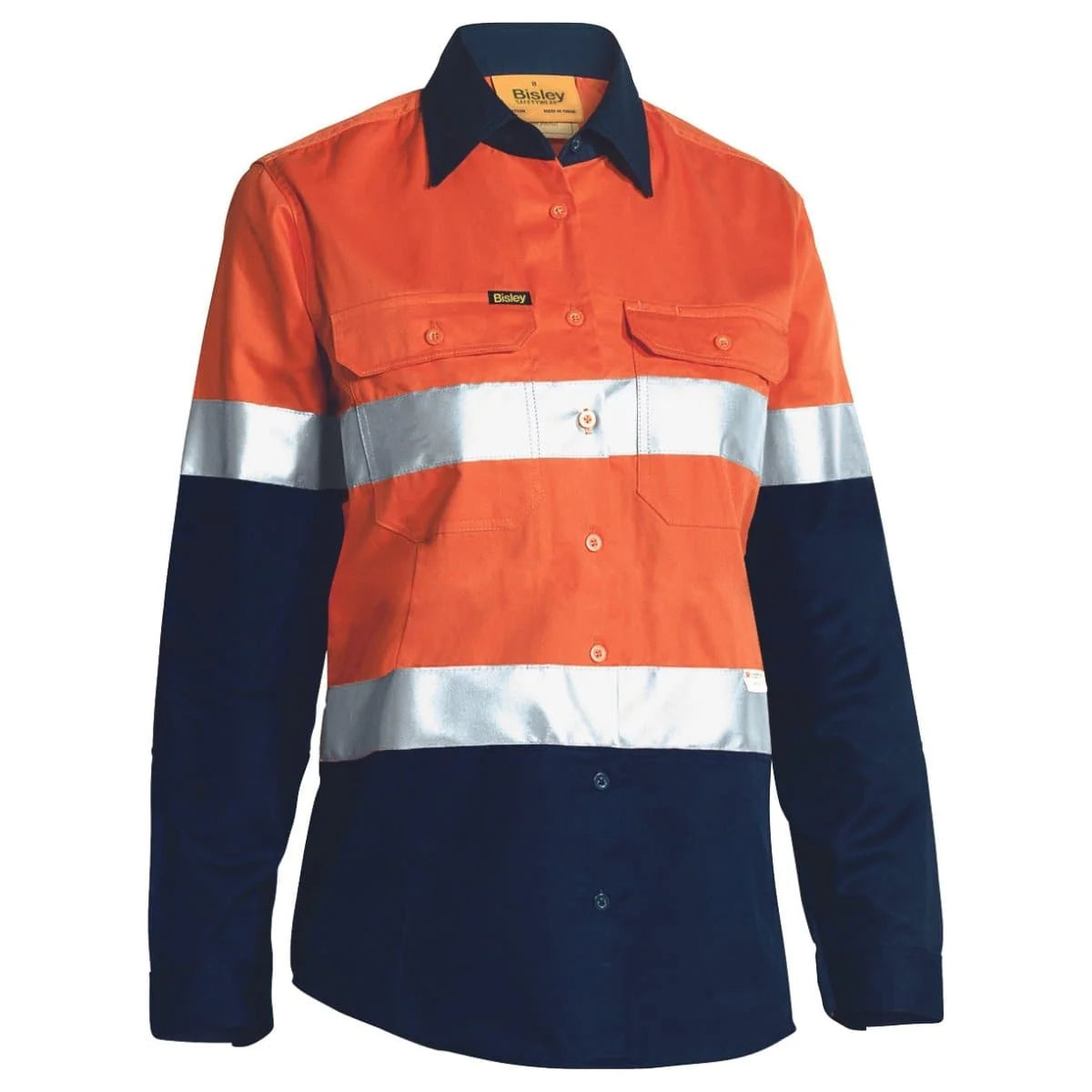 Bisley Women’s Taped Hi Vis Cool Lightweight Drill Shirt