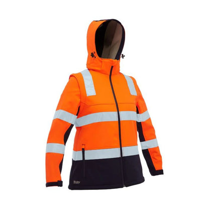 Bisley Women's Taped Two Tone Hi Vis 3 in 1 Soft Shell Jacket