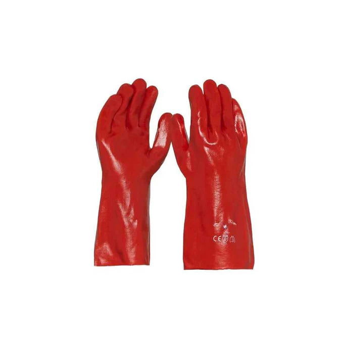 Red PVC Glove 35cm  - pack of 12