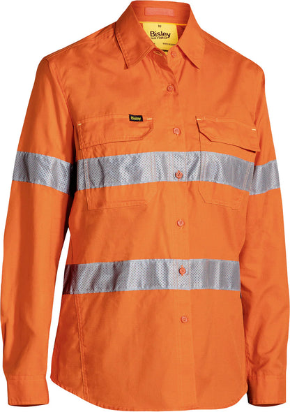 Bisley Women's X Airflow™ Taped Hi Vis Ripstop Shirt