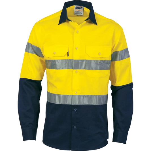 DNC HiVis Cool-Breeze Cotton Shirt with Generic R/Tape - Long sleeve