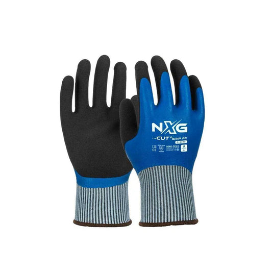 NXG™ Cut D Grip FC Blue/Black Latex Gloves - pack of 12