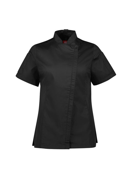Womens Alfresco Short Sleeve Chef Jacket Black