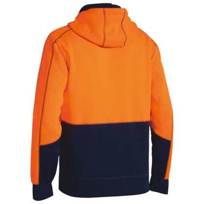 Bisley Hi Vis Zip Front Fleece Hoodie