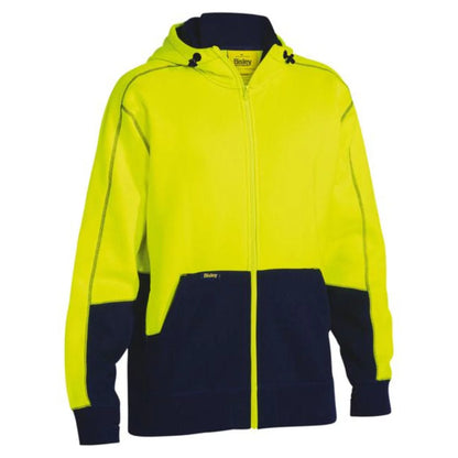 Bisley Hi Vis Zip Front Fleece Hoodie