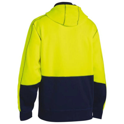 Bisley Hi Vis Zip Front Fleece Hoodie