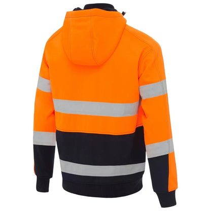 Bisley Taped Hi Vis Zip Fleece Hoodie With Sherpa Lining