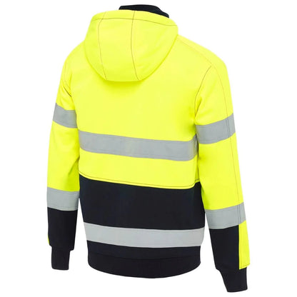 Bisley Taped Hi Vis Zip Fleece Hoodie With Sherpa Lining