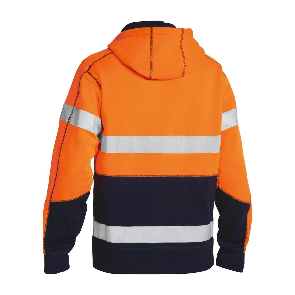Bisley Taped Hi Vis Zip Front Fleece Hoodie
