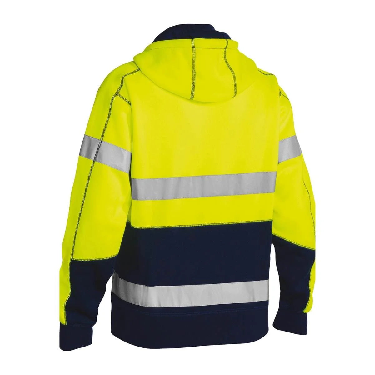 Bisley Taped Hi Vis Zip Front Fleece Hoodie
