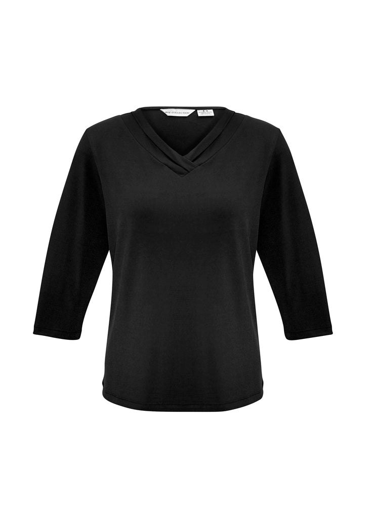 Womens Lana 3/4 Sleeve Top Black