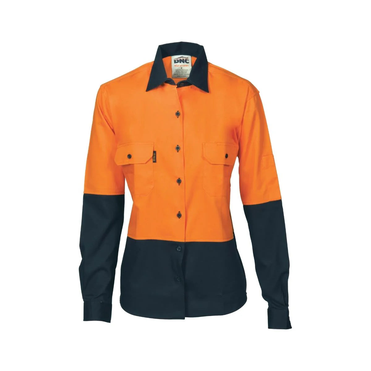 DNC Women's HiVis Two Tone Cotton Drill Shirt - Long Sleeve