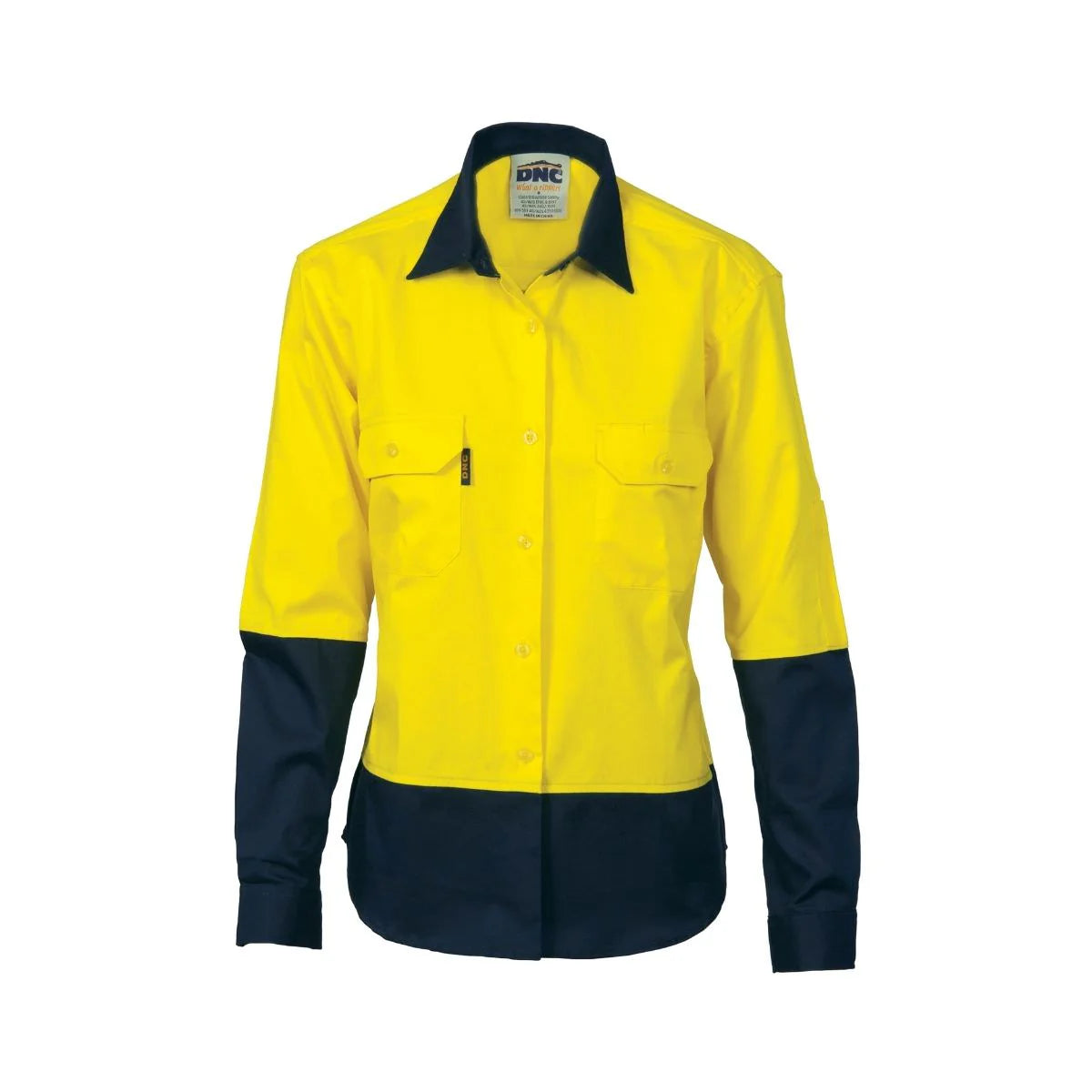 DNC Women's HiVis Two Tone Cotton Drill Shirt - Long Sleeve