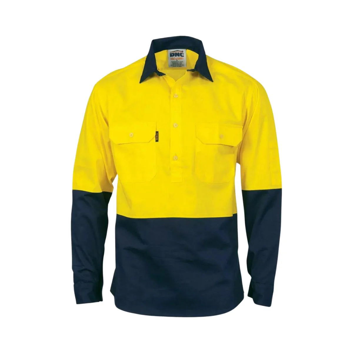 DNC HiVis Two Tone Closed Front Cotton Drill Shirt