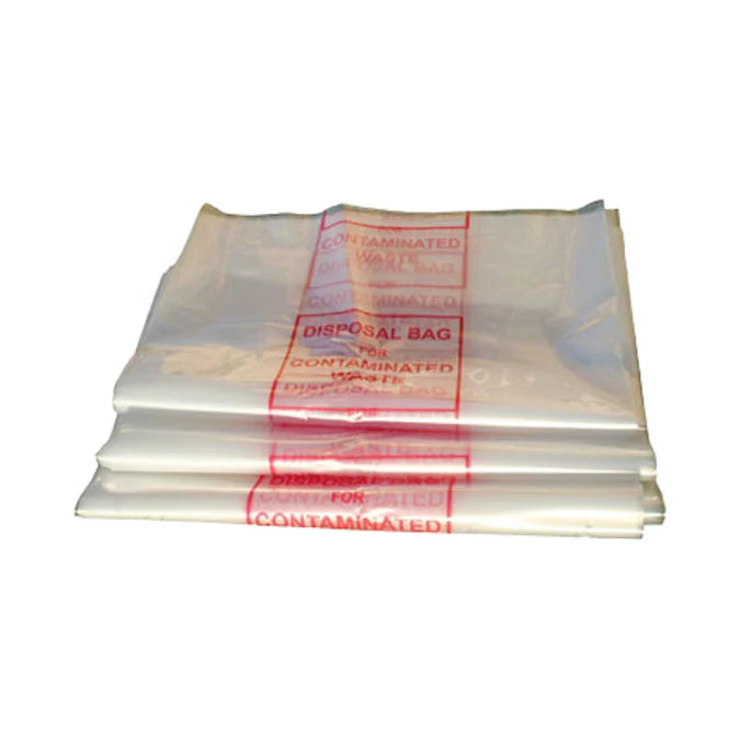 Disposal bag for contaminated waste – labelled