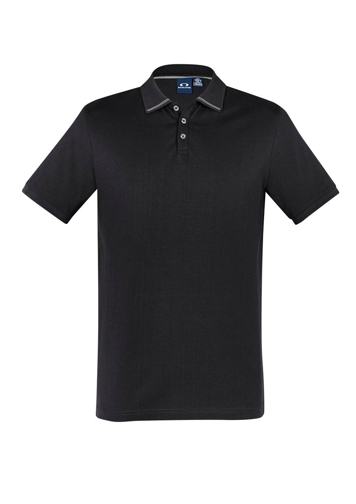 Mens Aston Short Sleeve Polo Navy/Silver Grey