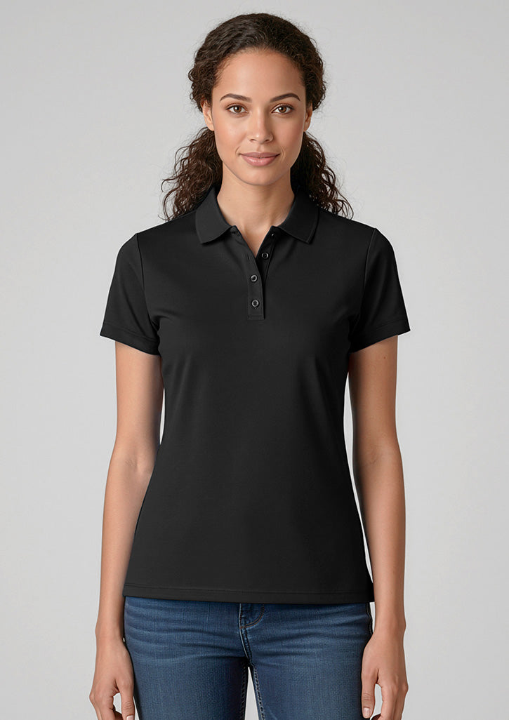 Womens Action Short Sleeve Polo Black