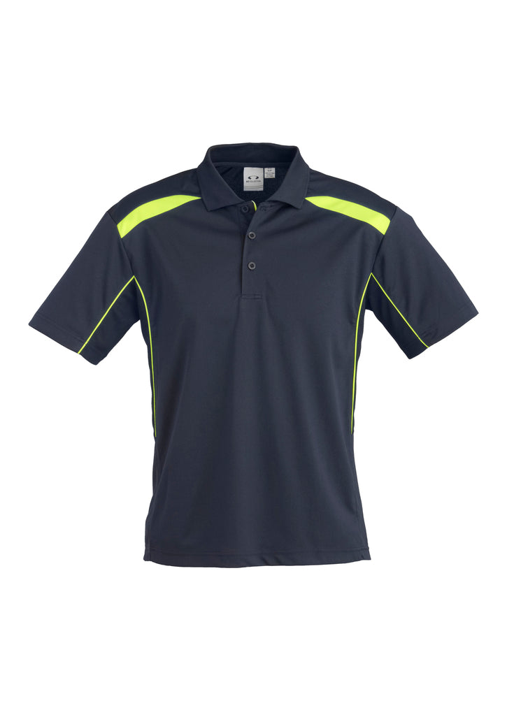 Mens United Short Sleeve Polo Navy/Gold