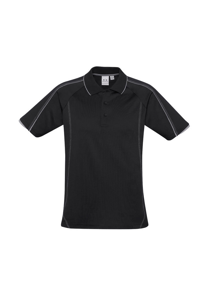 Mens Blade Short Sleeve Polo Black/Silver Grey