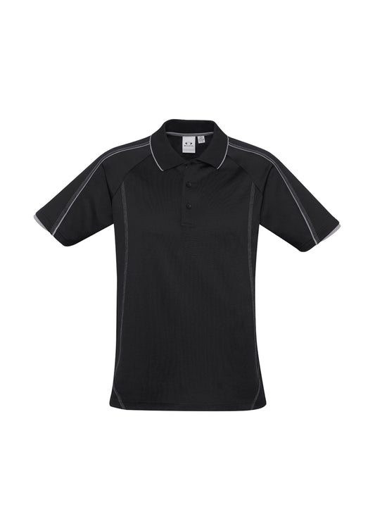 Mens Blade Short Sleeve Polo Black/Silver Grey