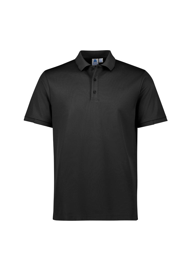 Mens Focus Short Sleeve Polo Black/Cyan