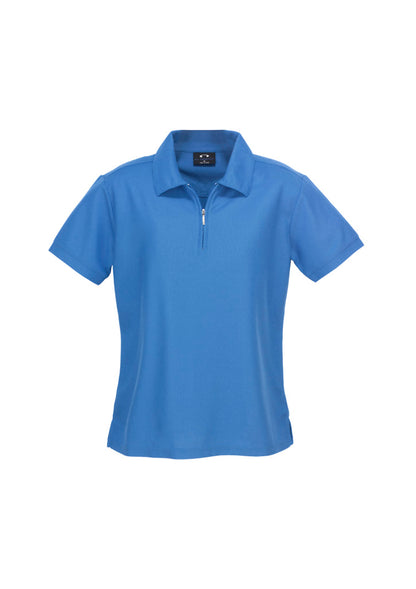 Womens Micro Waffle Short Sleeve Polo Black