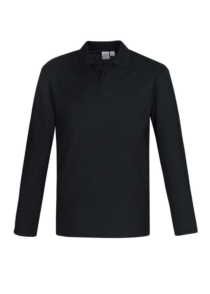 Mens Crew Long Sleeve Polo Navy