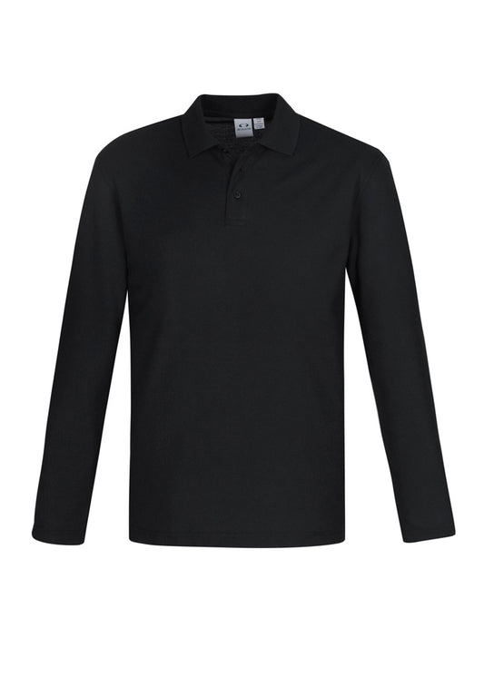 Mens Crew Long Sleeve Polo Navy