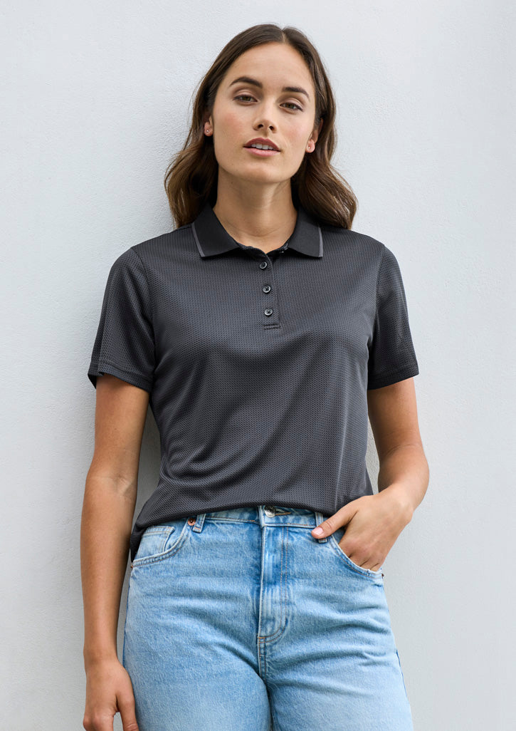 Womens Echo Short Sleeve Polo Carbon Blue