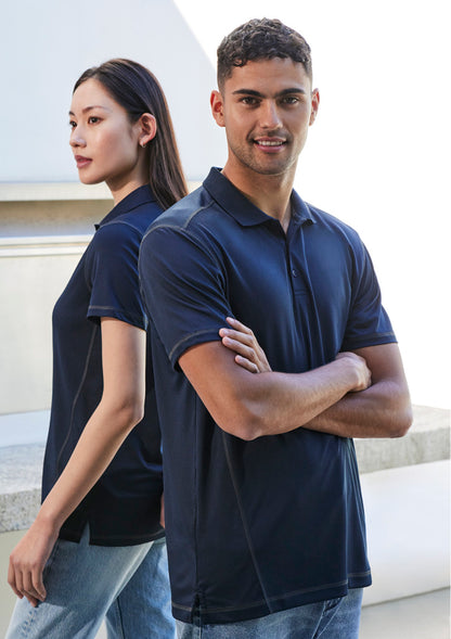 Mens Dart Short Sleeve Polo Grey/Cyan