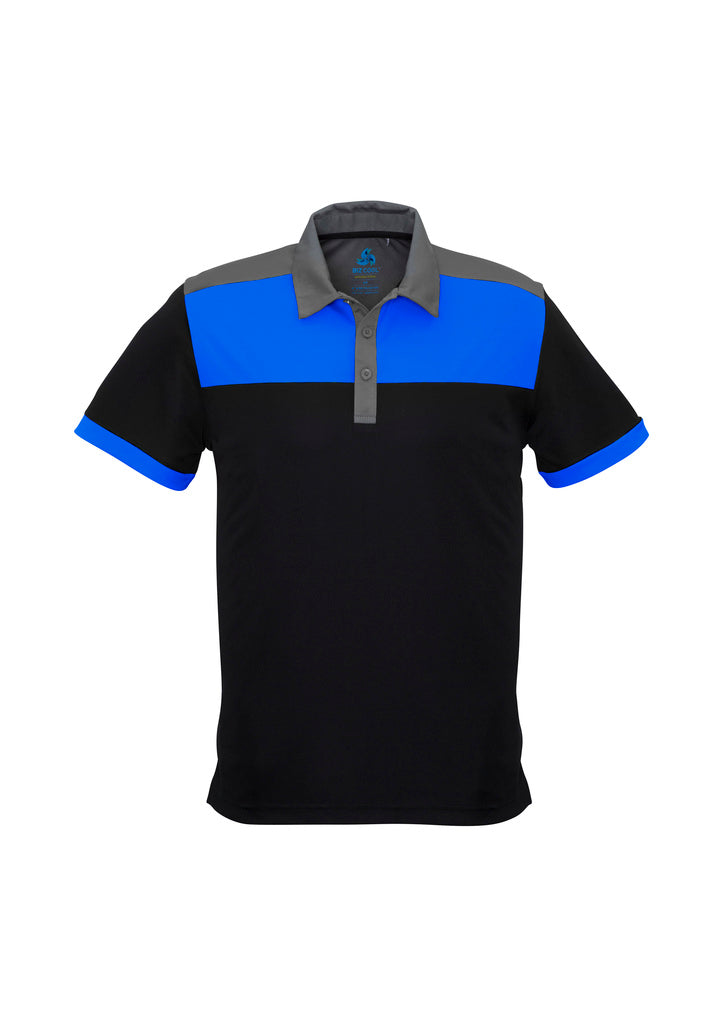 Mens Charger Short Sleeve Polo Black/Royal/Grey