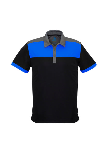 Mens Charger Short Sleeve Polo Black/Royal/Grey