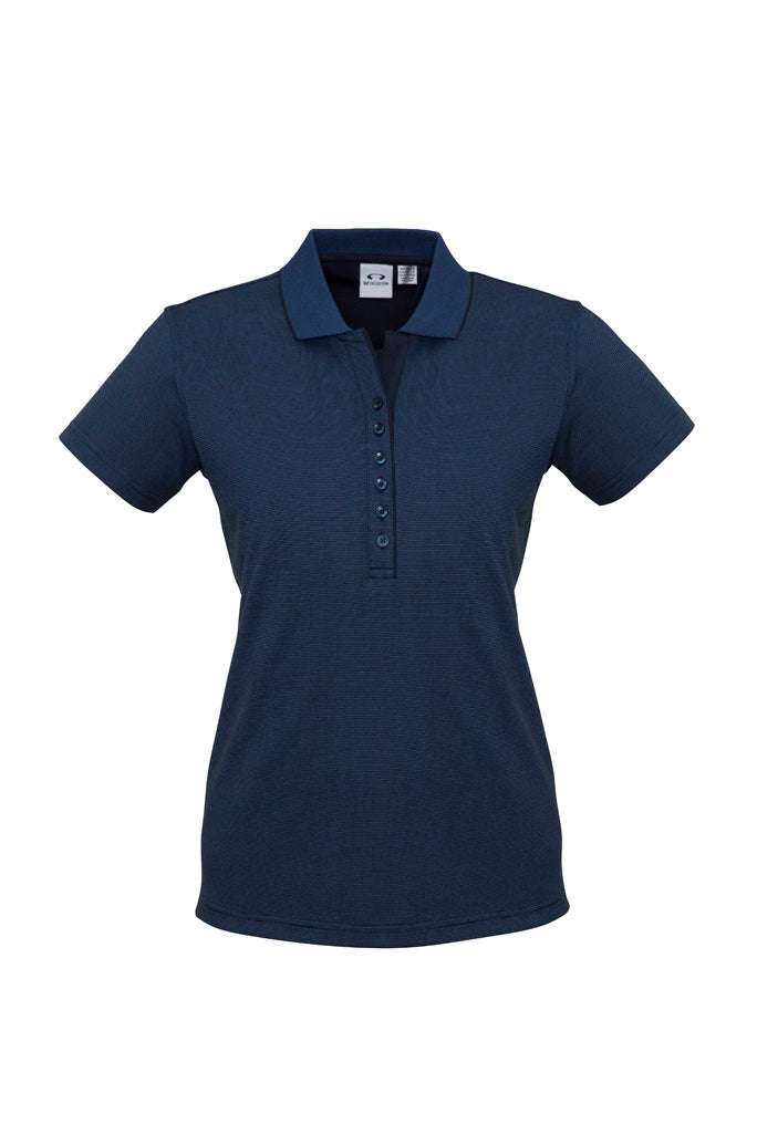 Womens Shadow Short Sleeve Polo Silver Grey