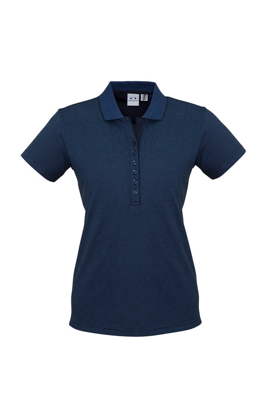 Womens Shadow Short Sleeve Polo Silver Grey