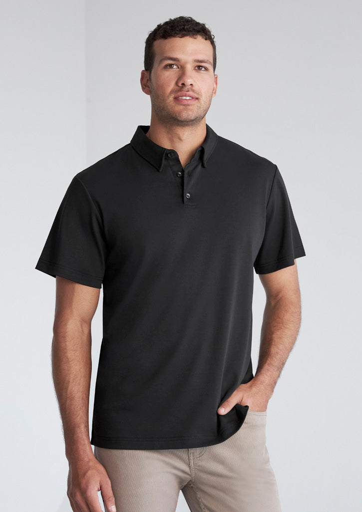 Mens Lotus Short Sleeve Polo Black