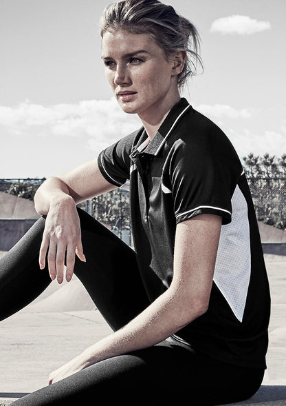 Womens Renegade Short Sleeve Polo Grey/Fluoro Lime/Silver