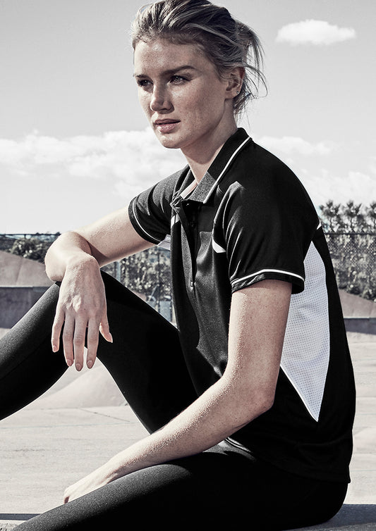 Womens Renegade Short Sleeve Polo Grey/Fluoro Lime/Silver