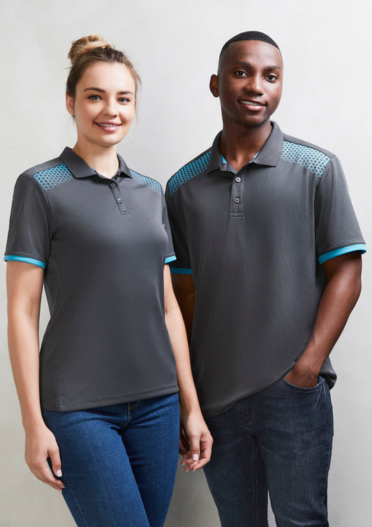 Mens Galaxy Short Sleeve Polo White/Royal