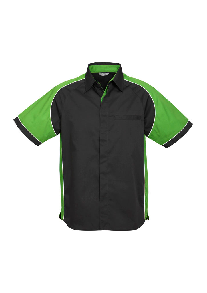 Mens Nitro Short Sleeve Shirt Black/Royal/White