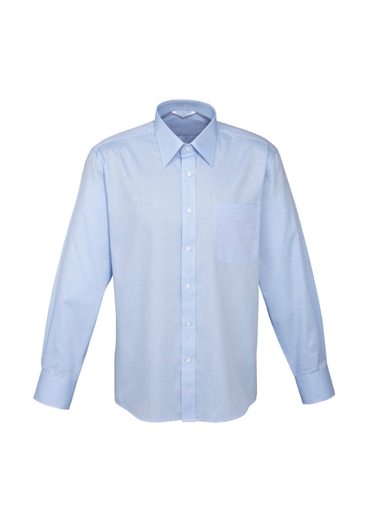 Mens Luxe Long Sleeve Shirt Blue