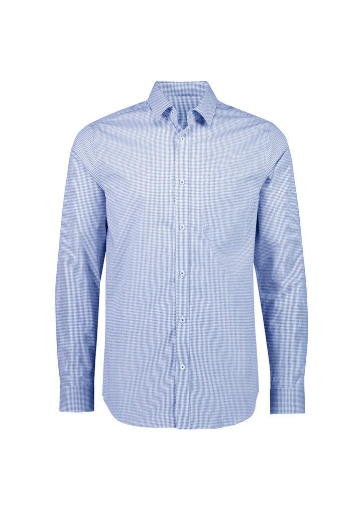 Mens Bristol Classic Long Sleeve Shirt White/Navy