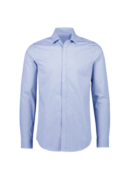 Mens Bristol Tailored Long Sleeve Shirt White/Navy