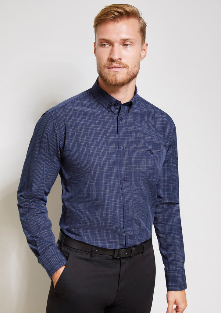 Mens Harper Long Sleeve Shirt Black/Silver