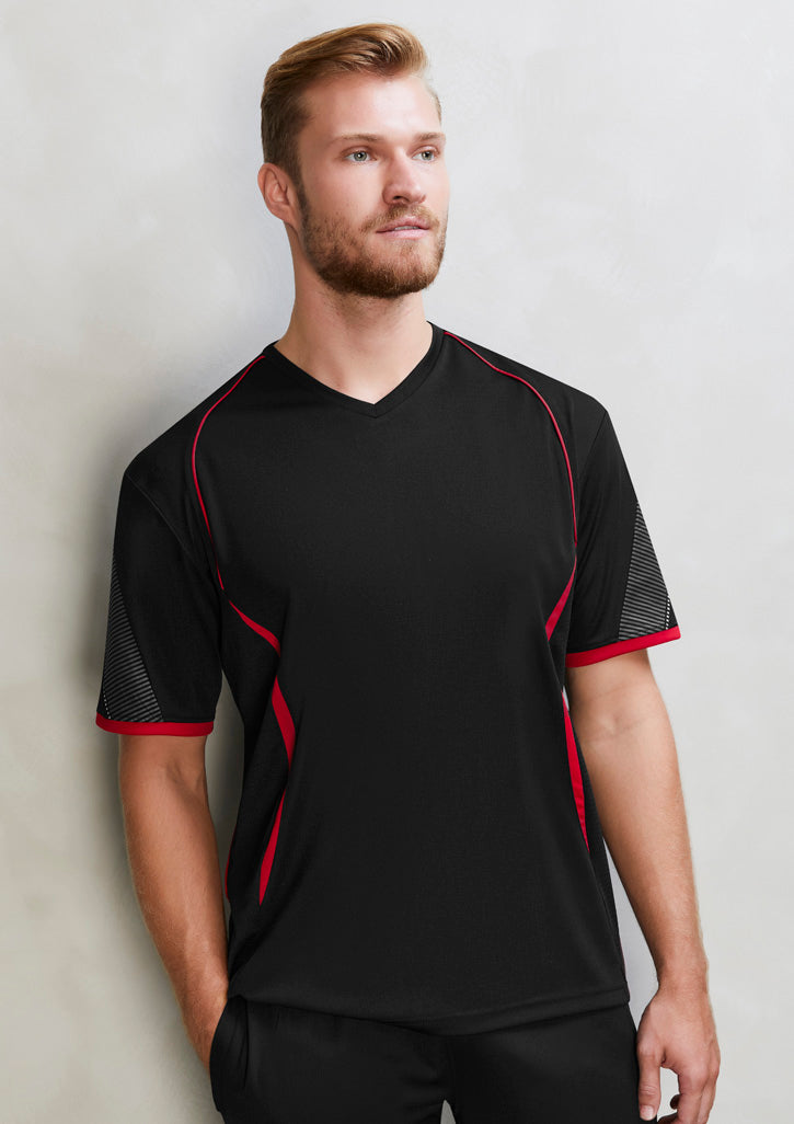 Mens Razor Short Sleeve Tee Grey/Fluoro Lime