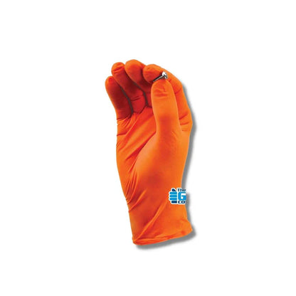 TGC Hi-Vis Orange Nitrile Disposable Gloves - Box of 100